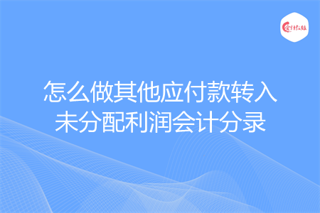 怎么做其他应付款转入未分配利润会计分录