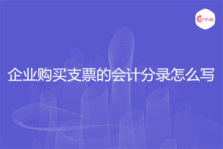 企业购买支票的会计分录怎么写