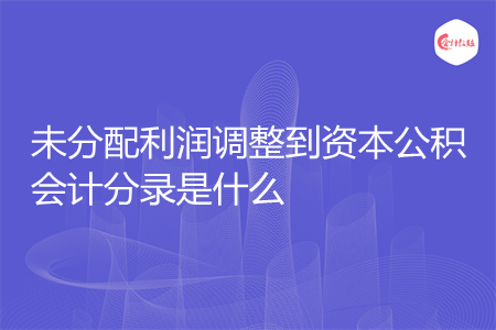 未分配利润调整到资本公积会计分录是什么