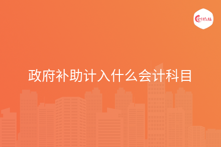 政府补助计入什么会计科目