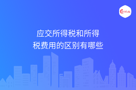 應(yīng)交所得稅和所得稅費(fèi)用的區(qū)別有哪些