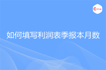 如何填写利润表季报本月数