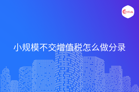 小规模不交增值税怎么做分录