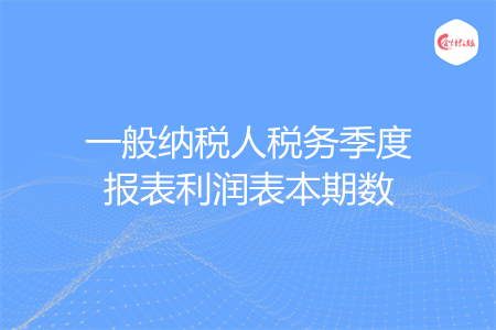 一般纳税人税务季度报表利润表本期数