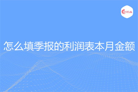 怎么填季报的利润表本月金额