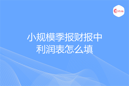 小规模季报财报中利润表怎么填