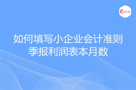如何填写小企业会计准则季报利润表本月数