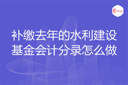补缴去年的水利建设基金会计分录怎么做