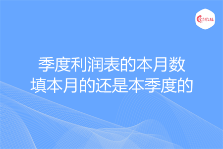 季度利润表的本月数填本月的还是本季度的