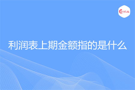 利润表上期金额指的是什么
