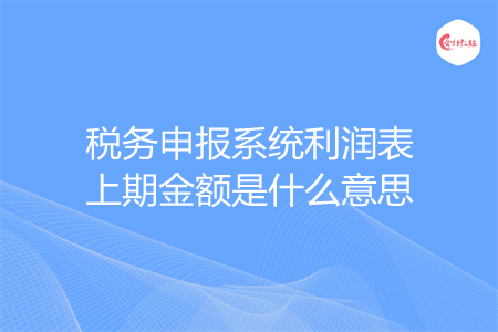 税务申报系统利润表上期金额是什么意思