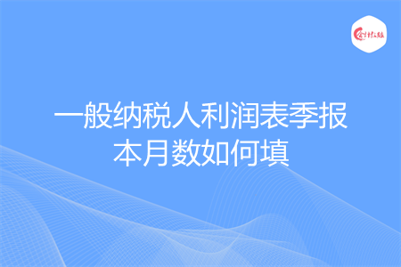 一般纳税人利润表季报本月数如何填
