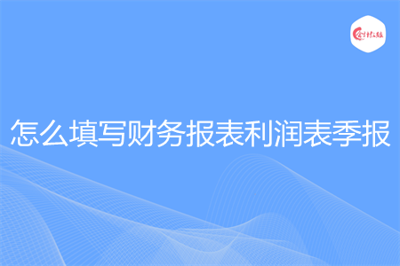 怎么填写财务报表利润表季报