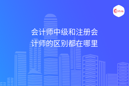 會計師中級和注冊會計師的區(qū)別都在哪里