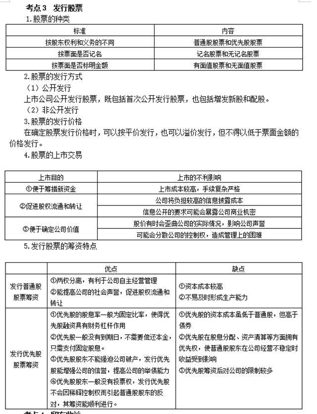 2021税务师《财务与会计》第四章筹资与股利分配管理重点汇总~