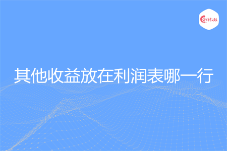 其他收益放在利润表哪一行
