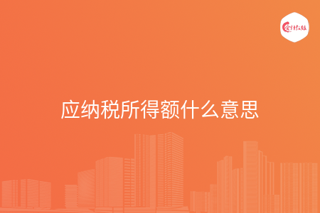 应纳税所得额什么意思