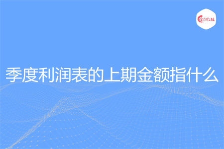 季度利润表的上期金额指什么