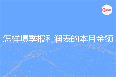 怎样填季报利润表的本月金额