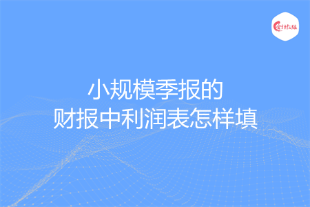 小规模季报的财报中利润表怎样填