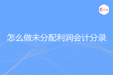 怎么做未分配利润会计分录