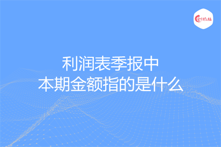 利润表季报中本期金额指的是什么