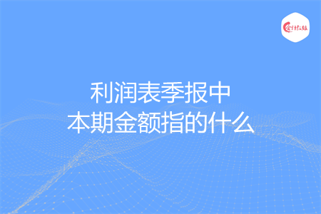 利润表季报中本期金额指的什么