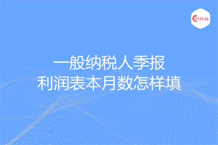 一般纳税人季报利润表本月数怎样填