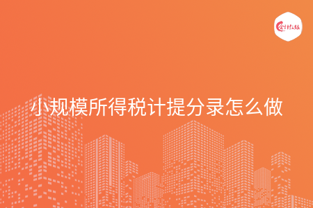 小规模所得税计提分录怎么做