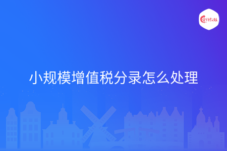 小规模增值税分录怎么处理