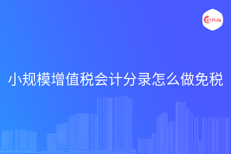 小规模增值税会计分录怎么做免税