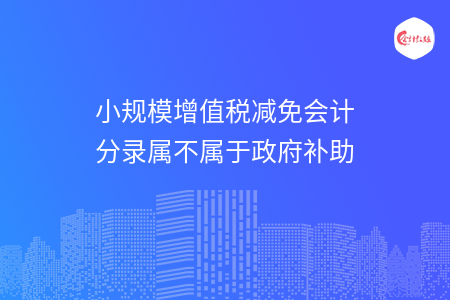 小规模增值税减免会计分录属不属于政府补助