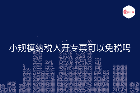 小规模纳税人开专票可以免税吗