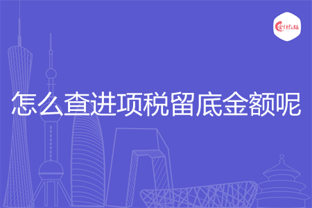 怎么查进项税留底金额呢