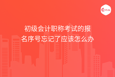 初级会计职称考试的报名序号忘记了应该怎么办