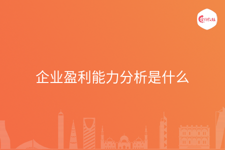企业盈利能力分析是什么