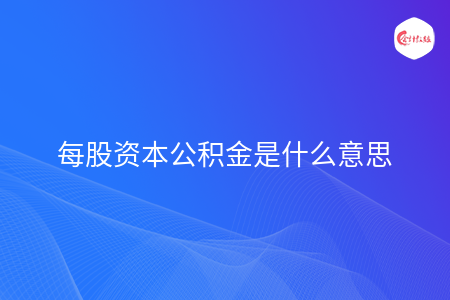 每股资本公积金是什么意思
