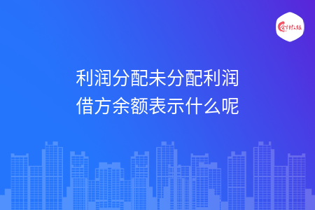 利润分配未分配利润借方余额表示什么呢